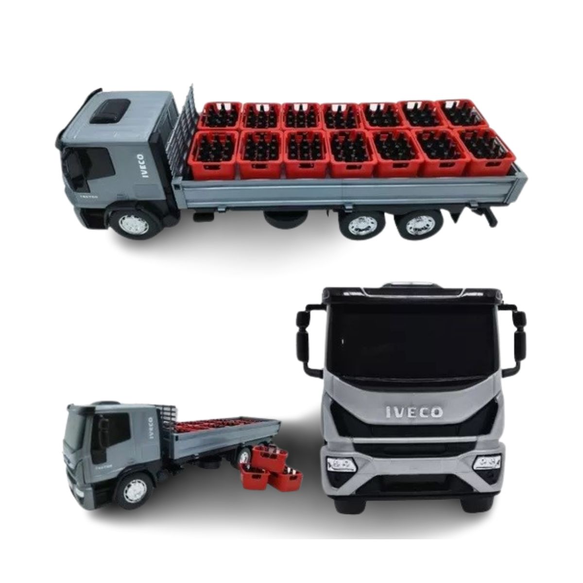 Brinquedo Caminhão De Bebidas Iveco Dropside Cinza - Usual Brinquedo Caminhão De Bebidas Iveco Dropside Cinza - Usual
